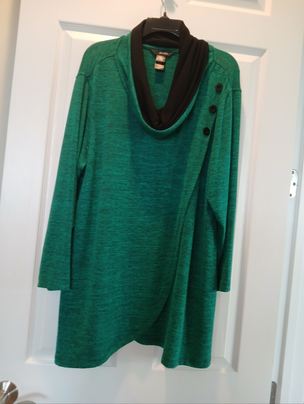 ALI MILES COWL NECK SWEATER TUNIC SPACE DYE
